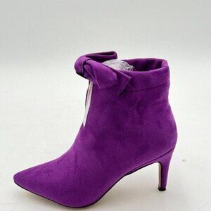 Women's Pointed Toe Zip Bow Stiletto Heels Ankle Boots